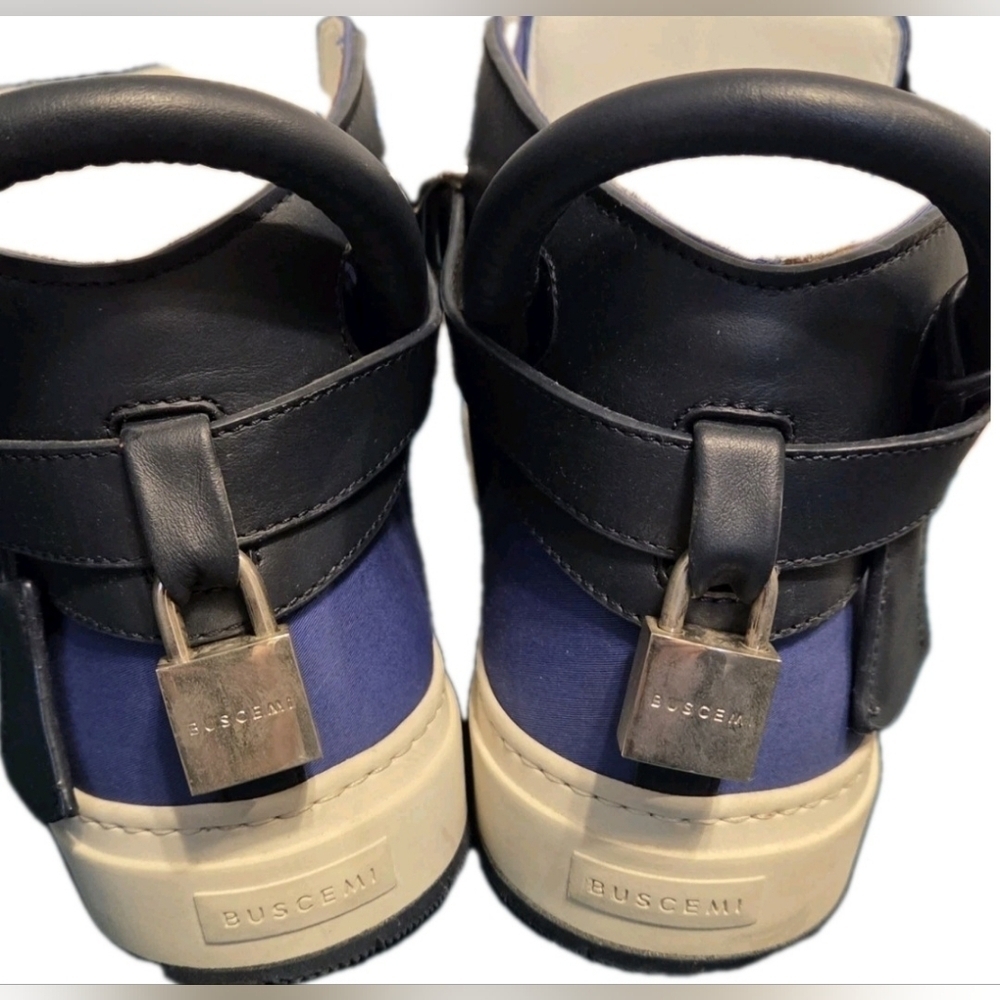 Buschemi Blue 100mm Fabric High Top Sneakers EU 43 US Men Size 10 - Picture 6 of 12